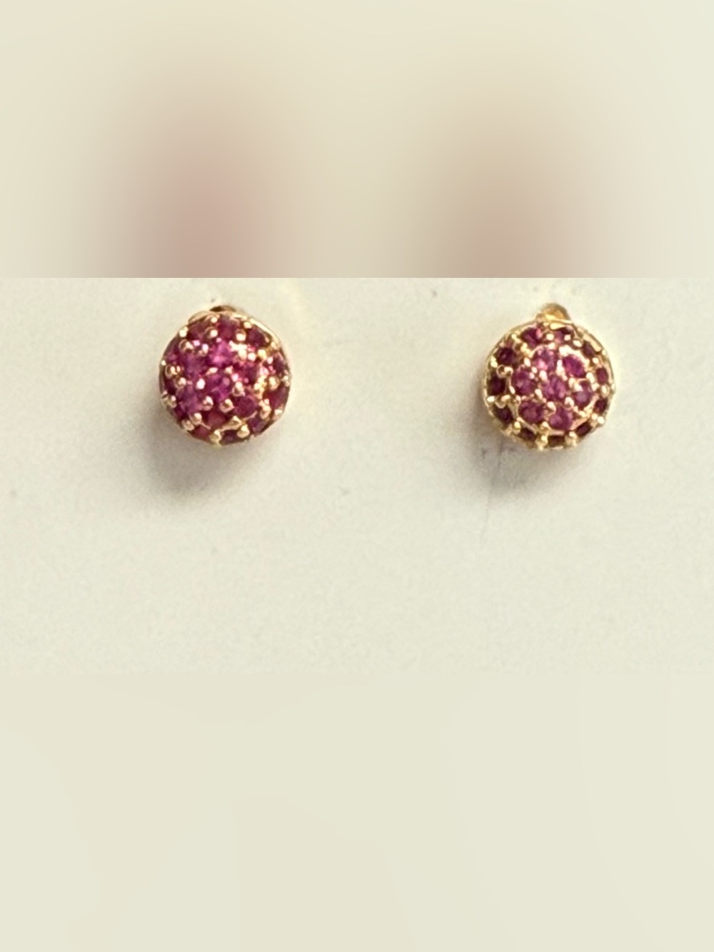 New Gold-filled Pink Crystal Stud Earrings